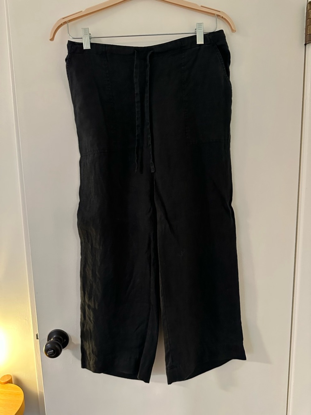 Everlane Black Wide-Leg Drawstring Chinos